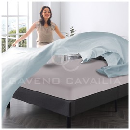 GC GAVENO CAVAILIA 25 cm Kingsize Fitted Bed Sheets- Ultra Soft Polycotton Bedding & Linen- Washable Anti Allergy Bedding Bottom Sheet- Grey