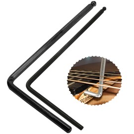 Hordion 4mm & 5mm Truss Rod Wrench, Ball End Allen Wrench Guitar Truss Rod Adjustment Tool Extended Hex Key for Martin Acoustic Guitar, Black