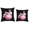 Easter Bunny on Exercise Ball Gym Fitness Workout Training Throw