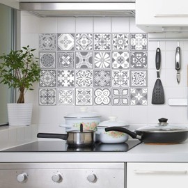 WALPLUS Purbeck Stone White Grey Wall Tiles Stickers Peel and Stick Backsplash Decals Home Decor Backsplash for Kitchen Bathroom Tiles Colour on Wall Living Room Pack of 24 15 x 15 cm