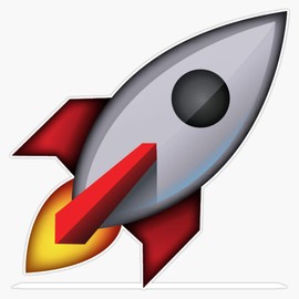 Generic Rocket Emoji Sticker Decal Bumper Sticker 5 inch