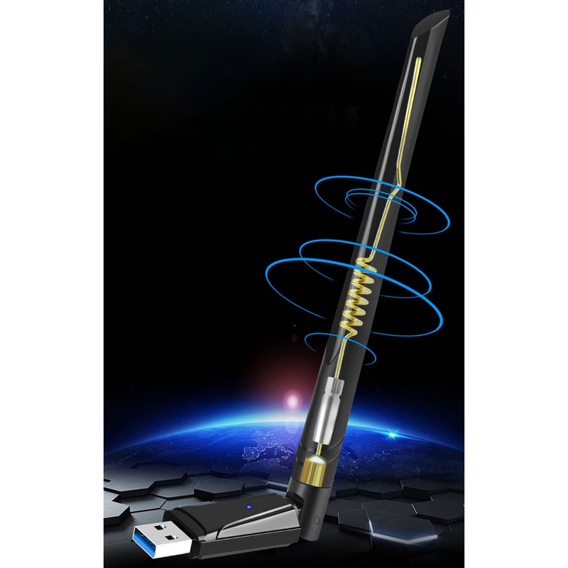 WiFi Dongle USB 3.0 1300M Dual Band High Gain Antenna