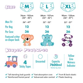 Rearz - Critter Caboose - 11000ml Adult Printed Diapers (Sample 2 Pack) (X-Large)