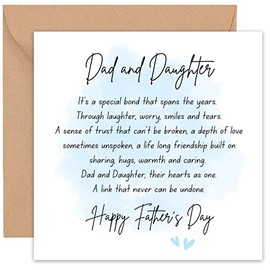 Fathers Day Card - Fathers Day Gifts From Daughter - Fathers Day Cards - Husband Funny Nice Words - Father's Father Humour Funny - From Son Daughter Both Of Us- 14cm /5.5"