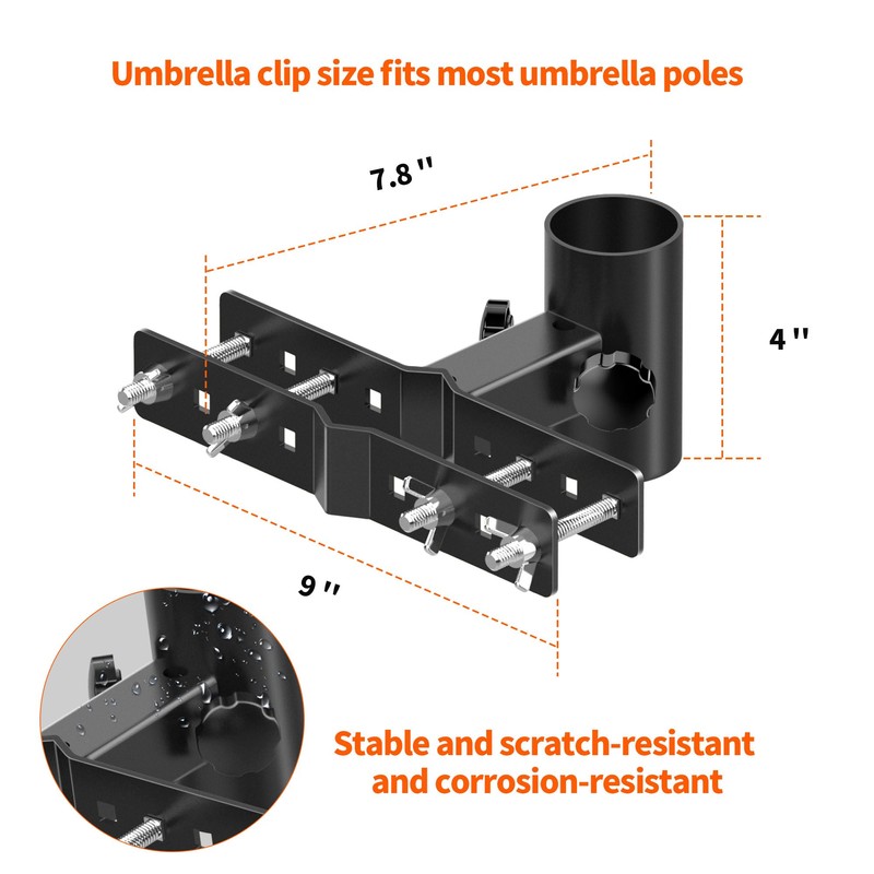 Balcony Umbrella Stand Outdoor Base,Heavy Duty Adjustable Metal Deck Patio