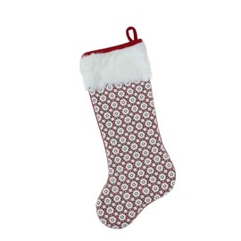 Northlight 20.5" Red and White Lace Christmas Stocking with Cuff