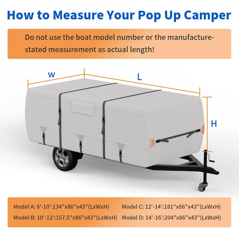 Tuszom True 900D Oxford Anti-Scratch Pop Up Camper Trailer Cover,
