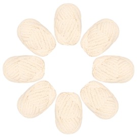 Thick Chunky Yarn Blanket, Aeelike #8 Sandstone Extra Jumbo Chunky Yarn for Hand Knitting, Super Bulky Soft Fluffy Chenille Giant Yarns No Knots for Finger Knit Crocheting, 8 Pack (200 yds 64 oz)