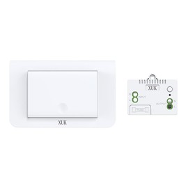 Self-Powered Wireless Light Switch and Receiver Kit, No Battery Required, No WiFi Needed, Indoor Outdoor Remote Control (Switch an Receive Kit(1V1), White)