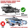 JSBOYAT Halogen Model Black Headlight Assembly Compatible with 2009-2014 Nissan