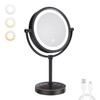 GURUN 8.5 Inch Rechargeable Tabletop LED Lighted Makeup Mirror with