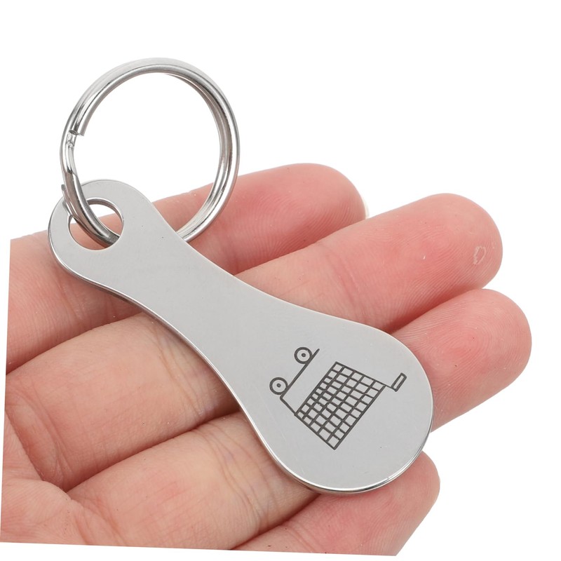 Parliky 5pcs Stainless Steel Shopping Cart Token Key Ring Shoe