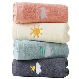 Baomifa Juego de 4 Toallas de Mano para baño, 100 algodón, Toallas Suaves Altamente absorbentes para Adultos y niños, para baño, Cocina, Rosa, Blanco 