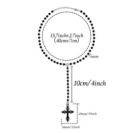 MILAKOO Long Bead Upside Down Choker Slip Chain Y-Necklace Goth Cross Choker Vintage Beaded Necklace