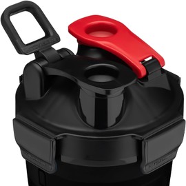 Hydra Cup DualShaker Pro 32 oz Shaker Bottle for Protein Shakes, Shaker Cup w/Handle & Ball Blender Whisks, Dual Mixing Shaker Bottle with Storage, 2 in 1, for Travel To Go, BPA Free (Black)