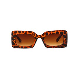 IKANOO Retro Rectangle Sunglasses for Women Vintage 90’s Candy Color Sunglasses Square Frame Y2K Eyewear (Leopard)