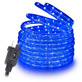 WYZworks 100 feet 1/2" Thick Blue Pre-Assembled LED Rope Lights with 10', 25', 50', 150' Option - Christmas Holiday Decoration Lighting | ETL Certified