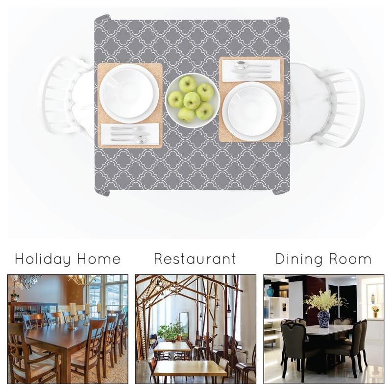 Encasa Homes Printed Tablecloth 145 x 145 cm for Square