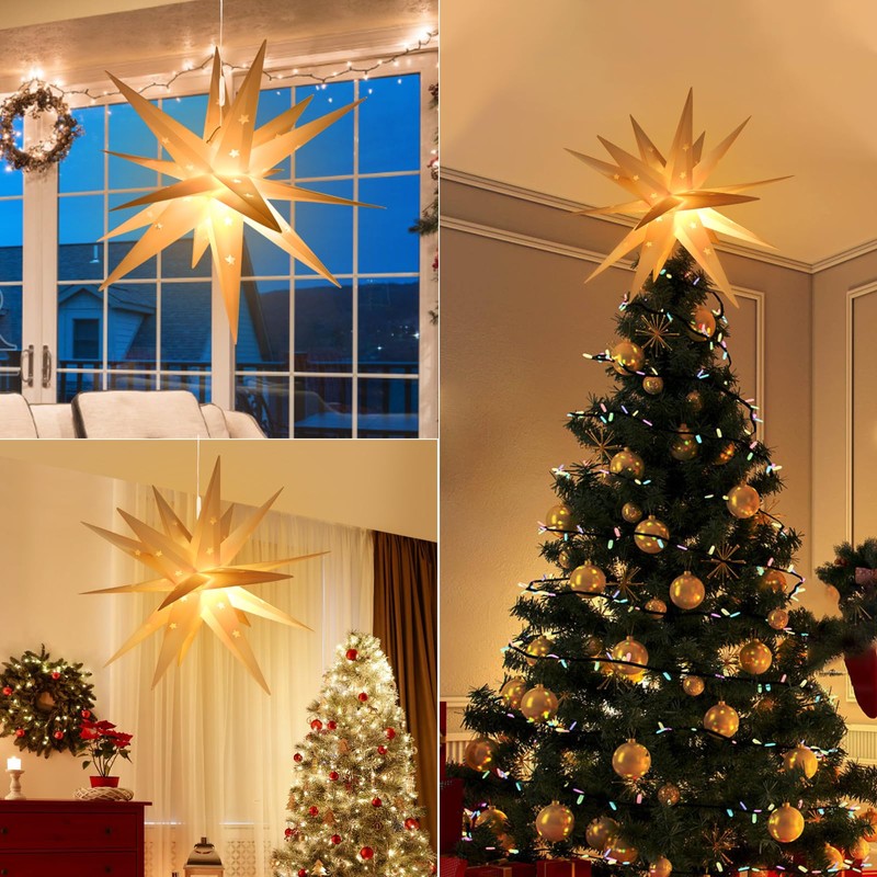 Luminous Star 3D Christmas Star, Illuminated, 45 cm LED Christmas