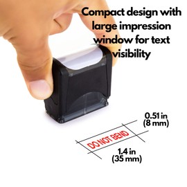 SIRDAS Self Inking Rubber Stamp, Refillable Red Ink Preinstalled - 1.4'' x 0.51'' X ( 35 x 8mm) (Do Not Bend)