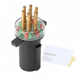 KOONDHEEND 7-Way Round Pin Trailer Truck Circuit Plug Tester Replace 7865L | LED Indicators, Durable & Accurate Diagnostic Tool for Truck Drivers & Mechanics