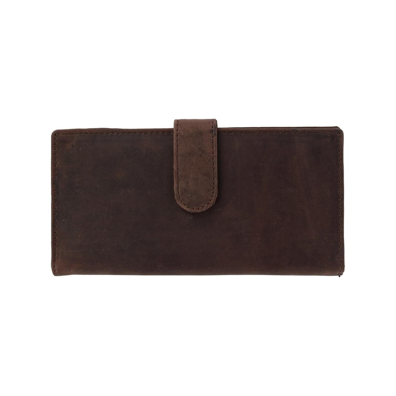 CTM Vintage Leather RFID Checkbook Cover Wallet with Snap Closure,