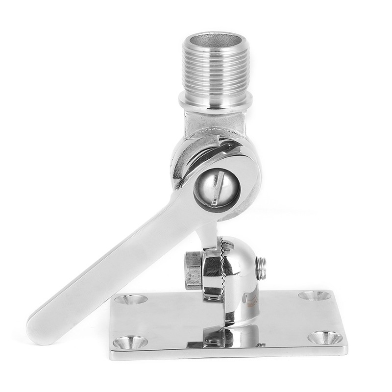 Marine VHF Stainless Steel Talkie Antenna Adjustable Base Bracket Holder
