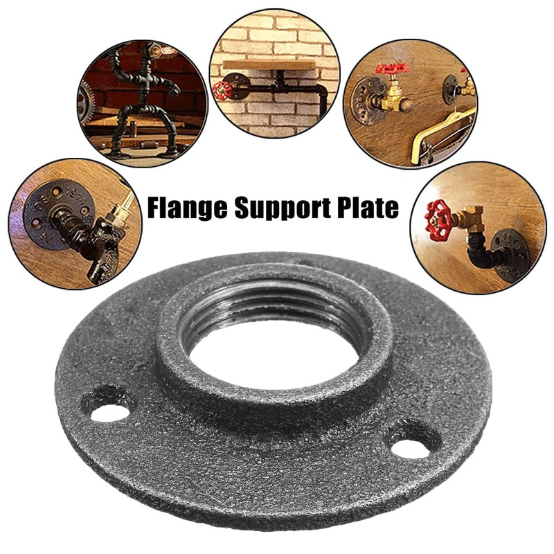 AOYHJA Black Pipe Fitting Bracket Floor Pipe Key clamp Through