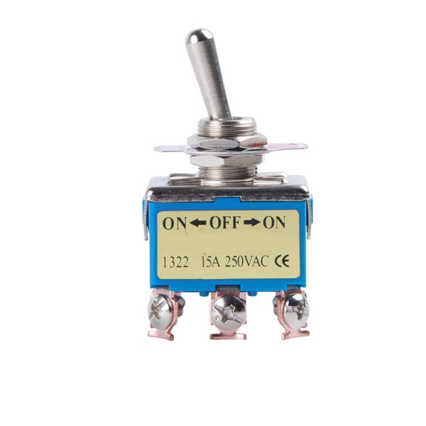 Toggle Switch 250V 15A ON/OFF/ON 6 Copper Pins 3 Position
