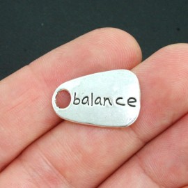 Unbranded 10 Balance Charms Antique Silver Tone 2 Sided - SC3624