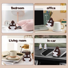 SAMPOW Funny Positive Crochet Poo, 3.5 in Interesting Handmade Knitted Wool Incentive Poo Doll Creative Cute Inspirational Poo Toy for Best Friend Birthday Housewarming Women Teacher Fall