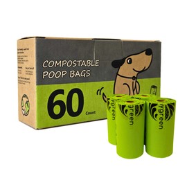 moonygreen 60 Count Compostable Dog Poop Bags, Extra Thick, Leak Proof, Unscented, Eco-Friendly, 9 x 13 Inches