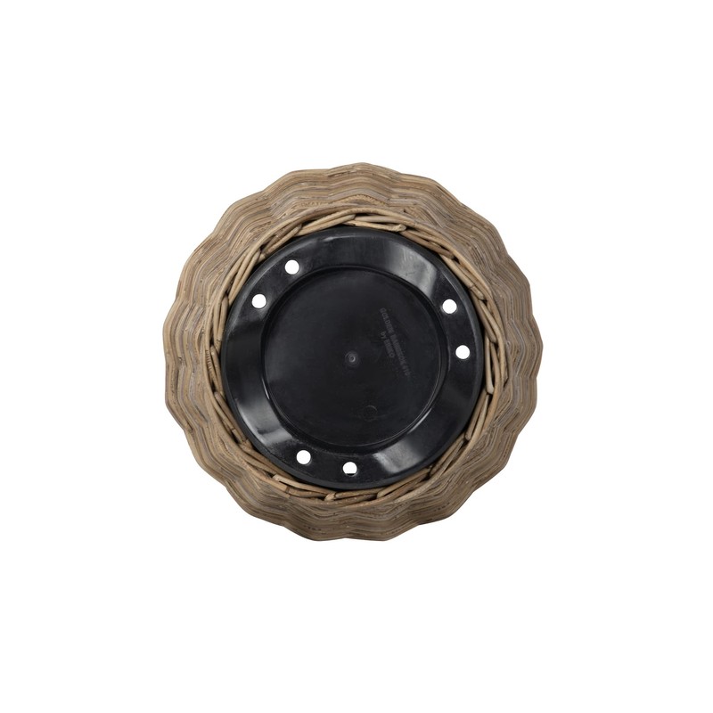 Rattan Kobo Indoor Outdoor Planter Basket with Plastic Pot Medium