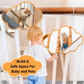 South to East Banister Guard for Baby, 15ft x 3ft, Premium Balcony Netting for Pets, Child Safety Net, Rail Balcony Banister Stair Mesh for Kids, Toys, Pets