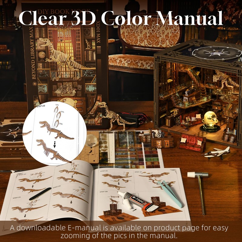 MiniCity DIY Book Nook Kit for Adults, 3D Wooden Puzzle