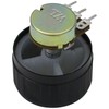 6mm Splined Hole Black Aluminium Amplifier/HiFi Control Knob Pack of