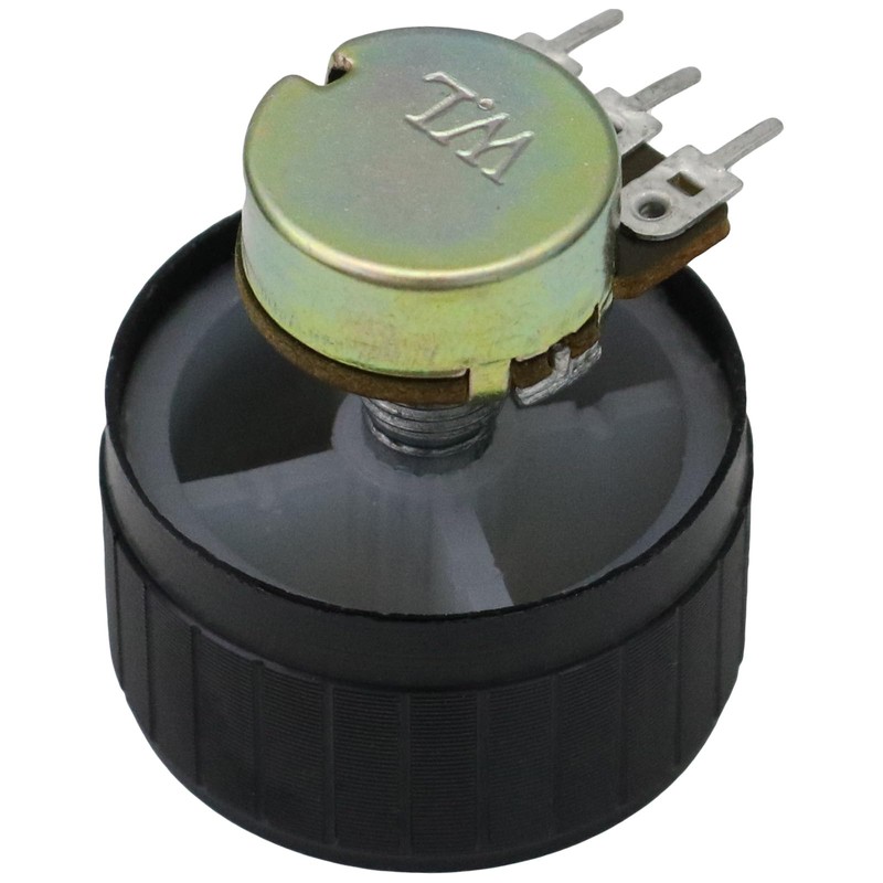 6mm Splined Hole Black Aluminium Amplifier/HiFi Control Knob Pack of