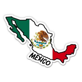 Squiddy Mexico Map with Flag - Vinyl Sticker Decal for Phone, Laptop, Water Bottle - 3"
