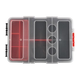 Laroal Schrauben-Organizer, Aufbewahrungsbox mit Fächern, Kleinteile-Organizer, stapelbarer Aufbewahrungs-Organizer für Werkzeuge, Schrauben, Nägel, Nieten, Bolzen, 22 x 13,5 x 5,8 cm