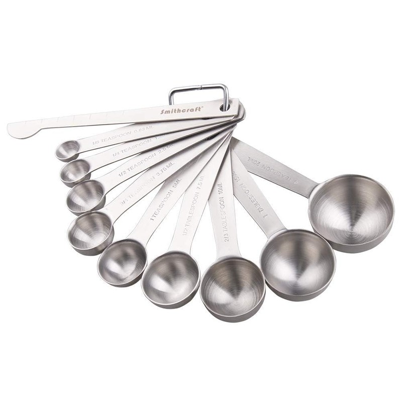 Smithcraft Measuring Cups and Spoons Set, 18/8 Stainless Steel Measuring