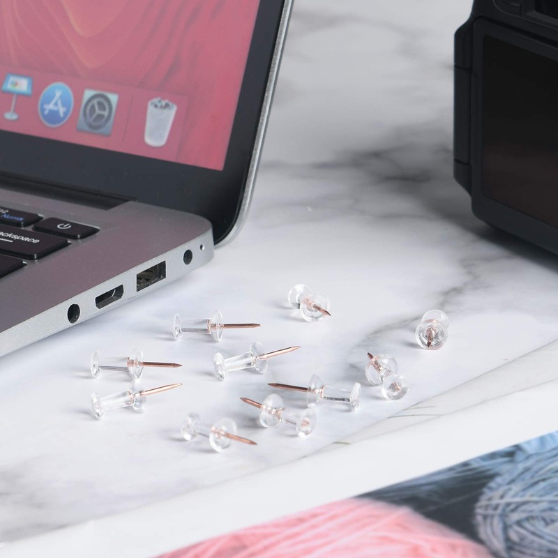 Vicloon Push Pins 300pcs Drawing Pins with Plastic Heads and