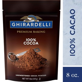 Ghirardelli 100 Percent Unsweetened Premium Baking Cocoa, 8 Ounce (Pack of 6)