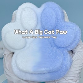 Cat Paw Squishy Big Fufu Squishy Squishies Giant Cat Paw Toy 5.5 Inch Large Paw Print Squishy Squeeze Toys Tangcii Pinch Family Silicone Stress Relief Cute Soft Sticky Paw Squishy for Adults Kids
