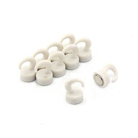 first4magnets™ F4MK12-10 Magnet Expert White Plastic Mini Magnetic Hooks - 1kg Pull ( 12mm dia x 20mm tall ) ( Pack of 10 )