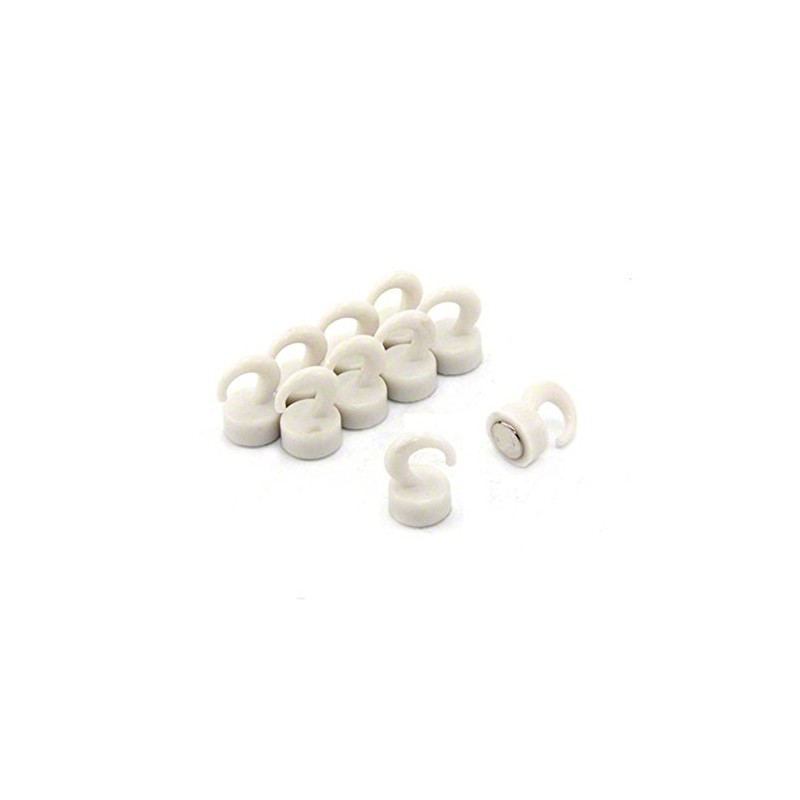 first4magnets™ F4MK12-10 Magnet Expert White Plastic Mini Magnetic Hooks -