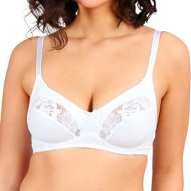 Sans complexe Women's COTON D'ARUM Non-Wired Plain Everyday Bra, White (Blanc), 36C (Manufacturer size: 95C)