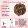 SEGO Larger Human Hair Bun, Real Hair Messy Bun Hairpieces