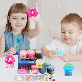 8pack Slime Kit with Sprinkles, Stretchy Texture, Stress Relief Toy, Party Favors, Easter Basket Fillings