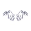 Rhodium Plated Sterling Silver Open Hand Of God Stud Earrings