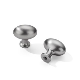 khtumeware 10 Pack 1-3/8 Inch Oval Brushed Satin Nickel Cabinet Knobs Kitchen Cabinet Handles Cabinet Hardware for Cupboard Drawer Handles Dresser Pulls